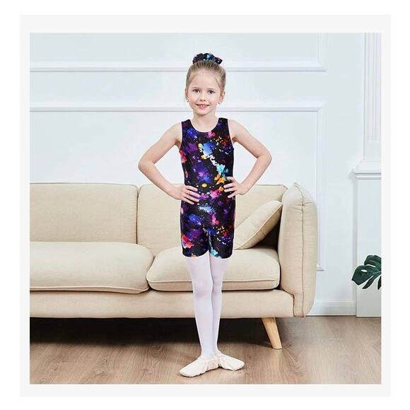MODAFANS Shorts Leotard Black with Butterfly Size 10-11y XL - Picture 2 of 6